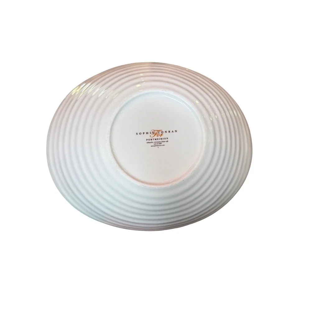 Sophie Conran for Portmeirion White Porcelain Spiral Ripple Oval Serving Bowl